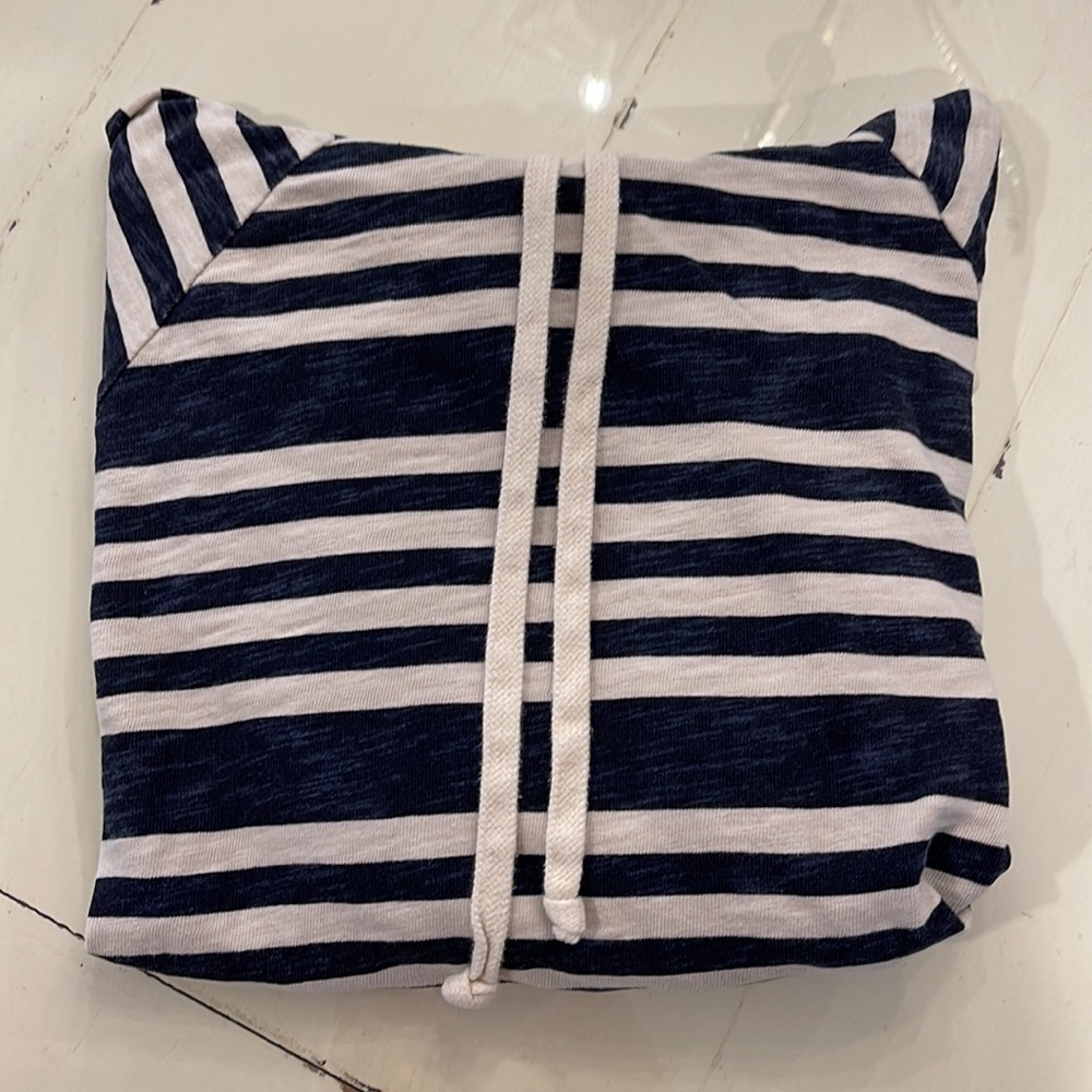Mens Vince Hoodie blue and white stripes